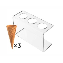 Stojak na wafle do lodów z 3 otworami.