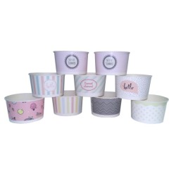Miska papierowa PASTEL różne, 360 ml, 25 szt./opak