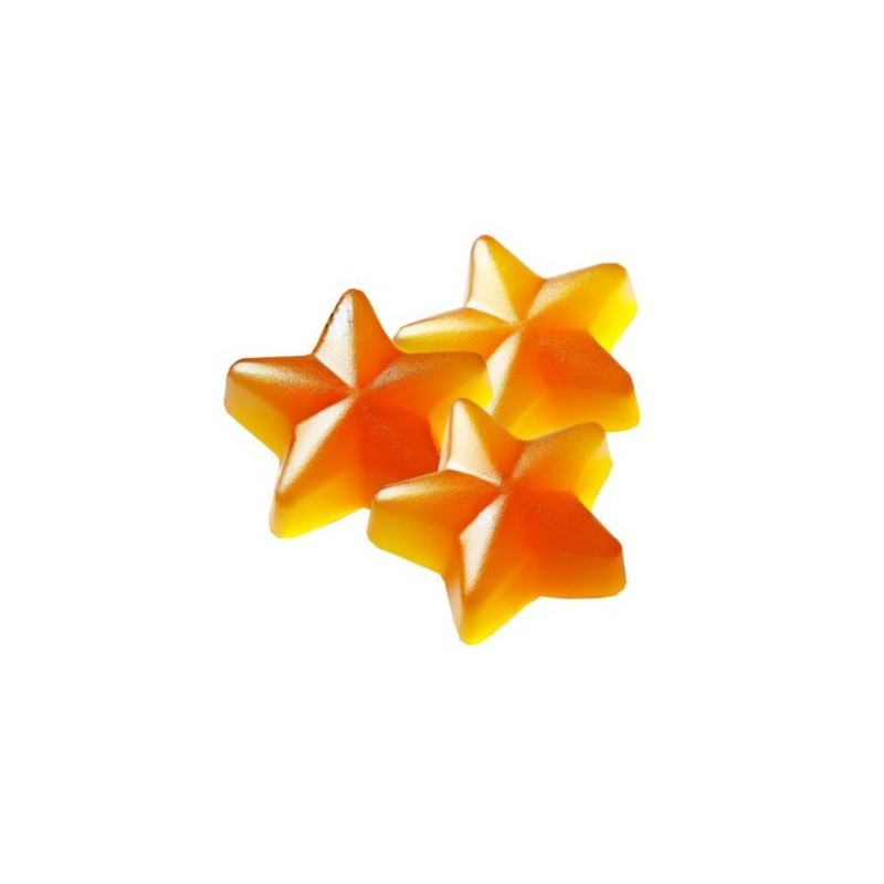 Żelkowe dodatki do lodów - gwiazdki mango 3,8kg Żelkowe dodatki do lodów - gwiazdki mango 3,8kg