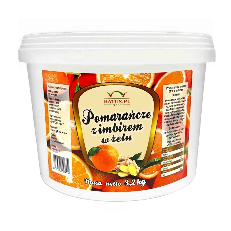 OWOCE W ŻELU POMARAŃCZA Z IMBIREM 3,2kg OWOCE W ŻELU POMARAŃCZA Z IMBIREM 3,2kg
